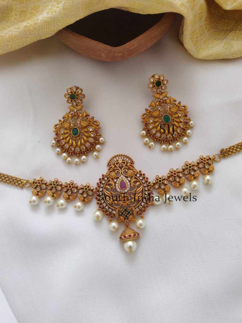 Stunning Peacock Jhumka Choker