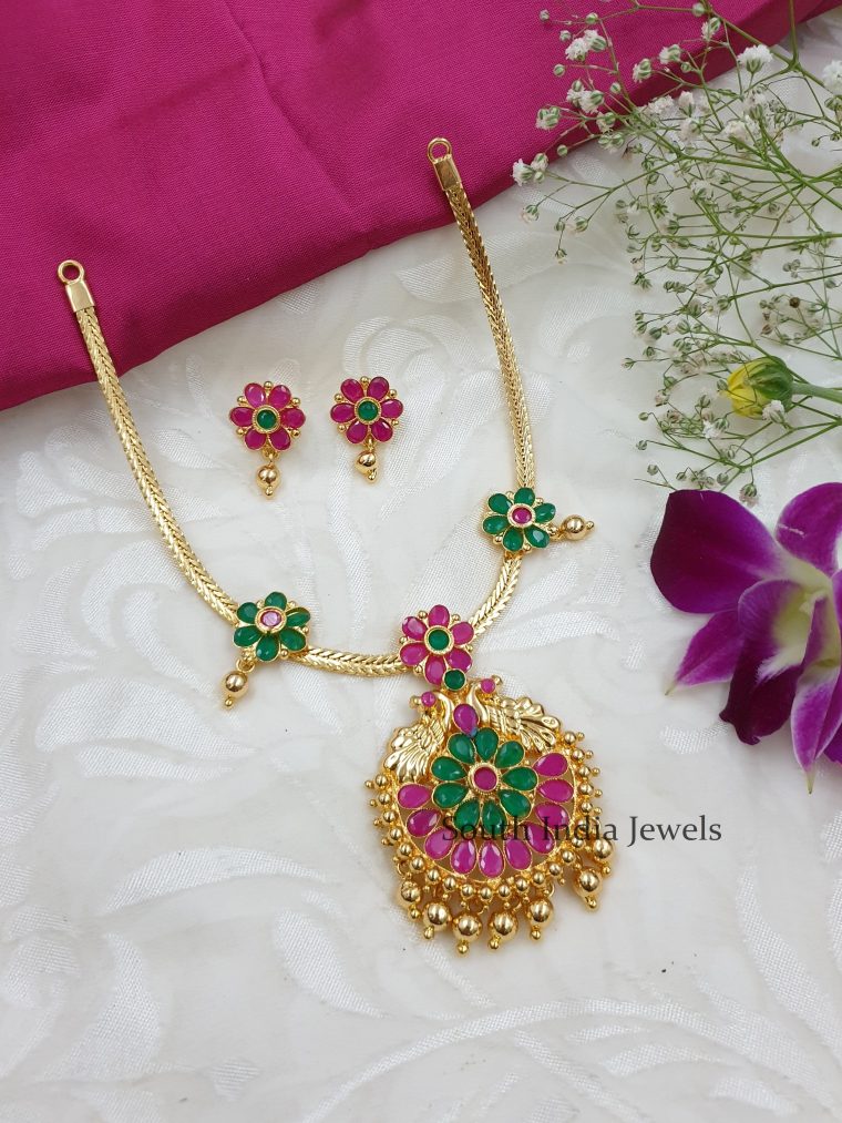 Stunning Ruby Emerald Necklace