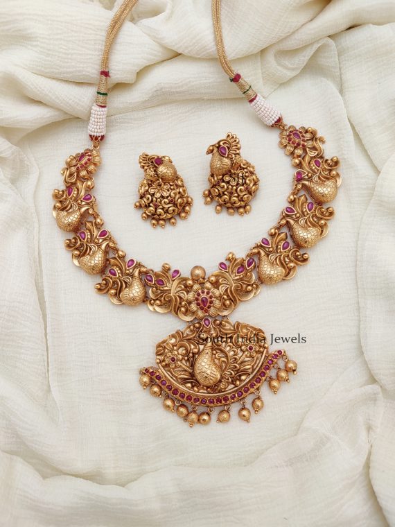 Traditional Bridal Peacock Kemp Necklace
