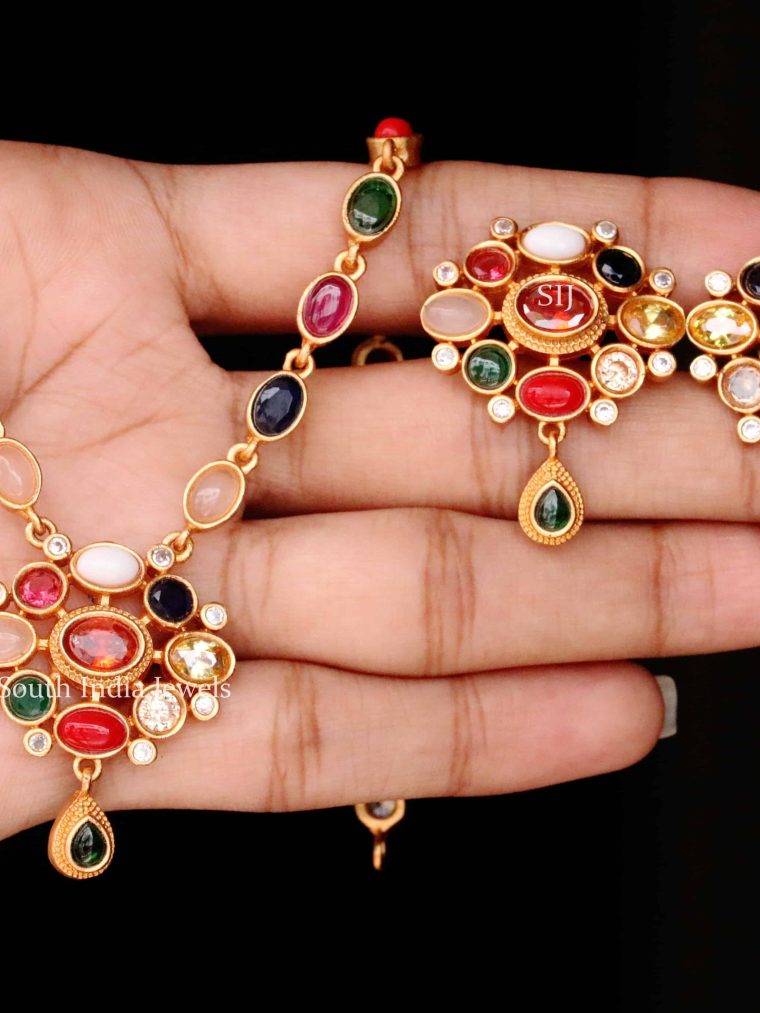 Traditional Navarathna Design Necklace
