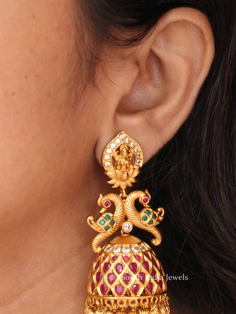 Traditional Peacock Lakshmi Jhumkas