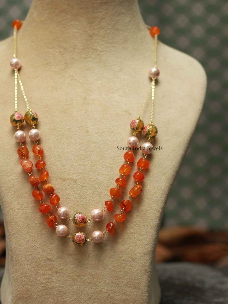Trendy Floral Pearls Necklace
