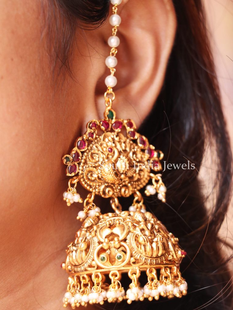 Unique Lakshmi Peacock Jhumkas