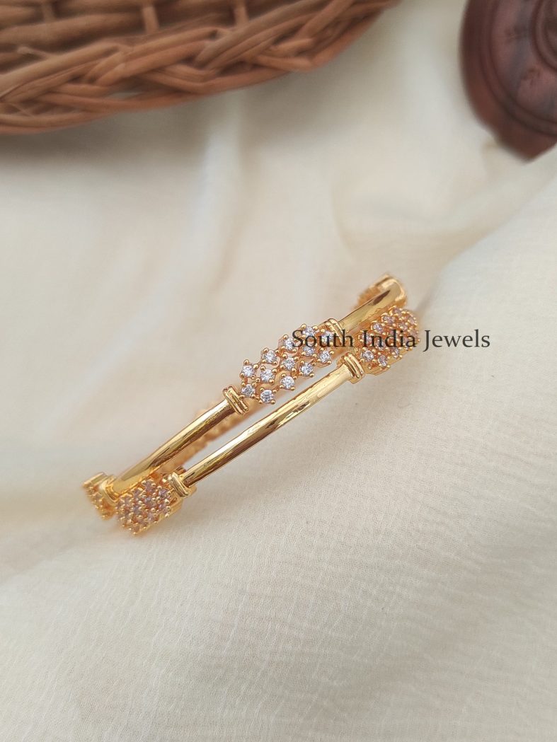 White CZ Stones Bangles