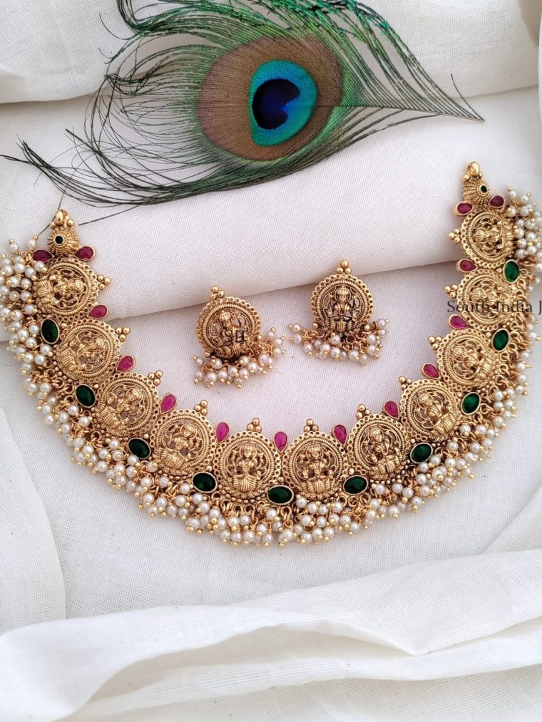 Antique Finish Lakshmi Necklace