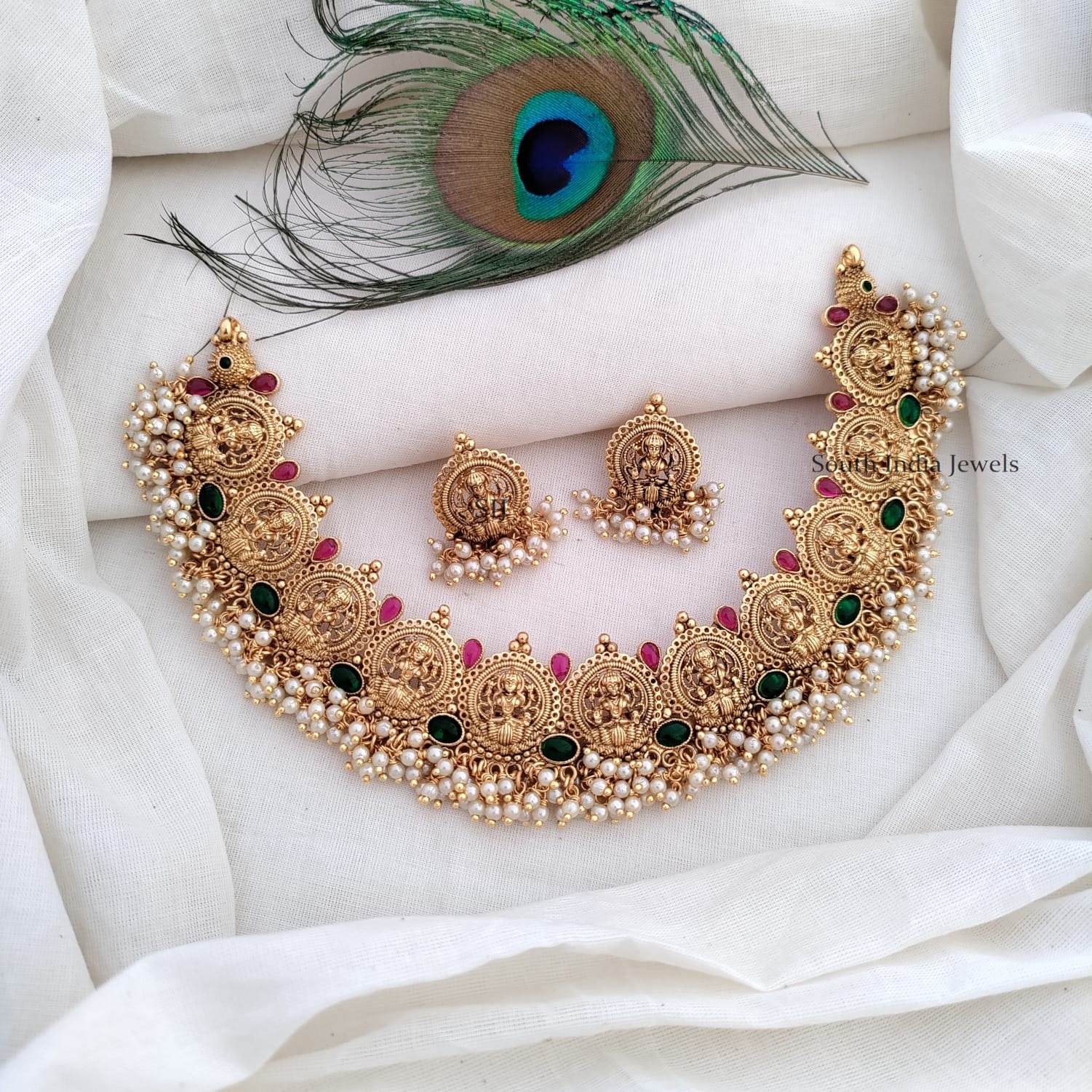 Antique Finish Lakshmi Necklace