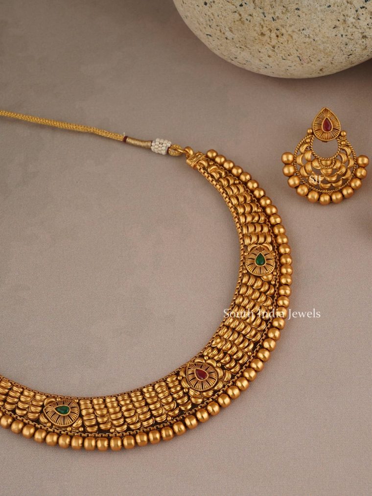 Antique Gold Stone Necklace