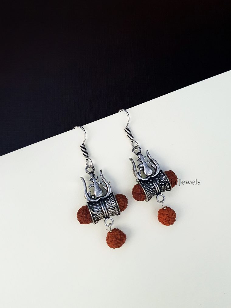 Beautiful Dumroo Design Rudraksh Earrings