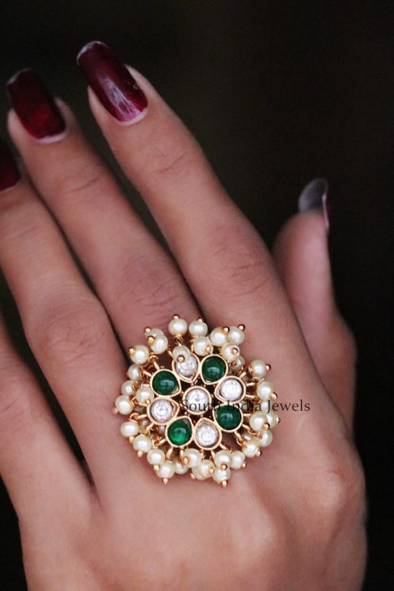 Beautiful Floral Pearl Ring