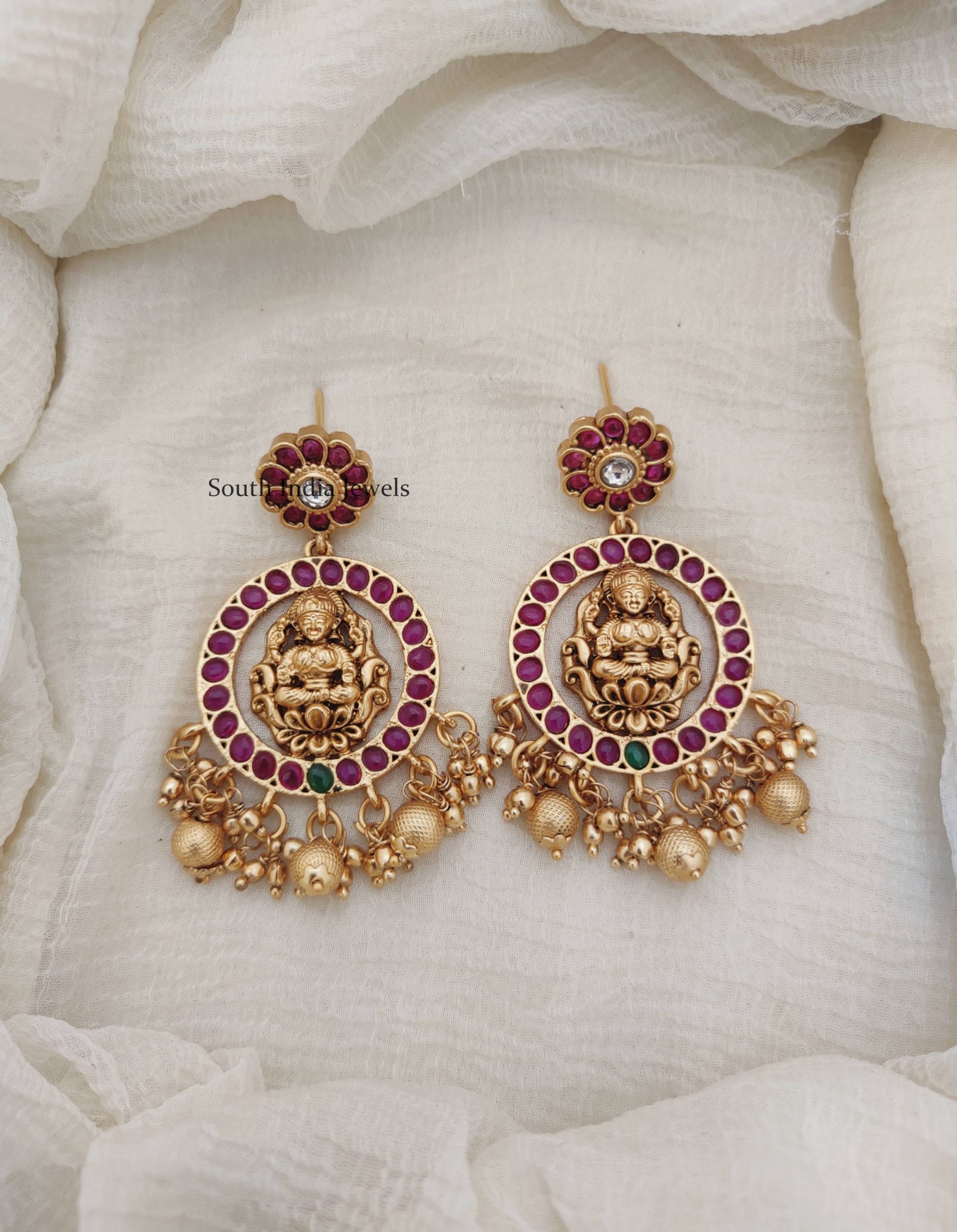 Classic Lakshmi Earrings - South India Jewels