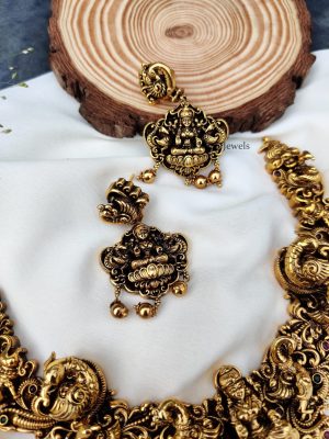 Elegant 3D Nakshi Lakshmi Necklace