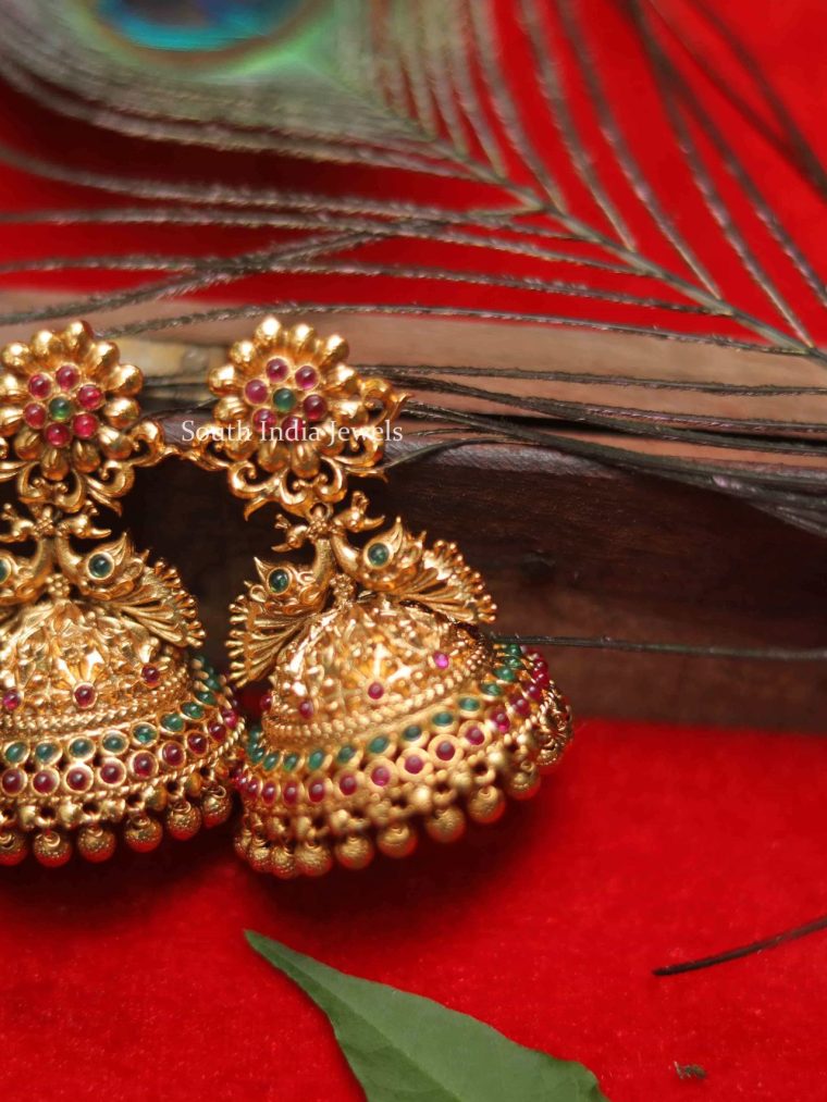 Elegant Dual Peacock Jhumkas