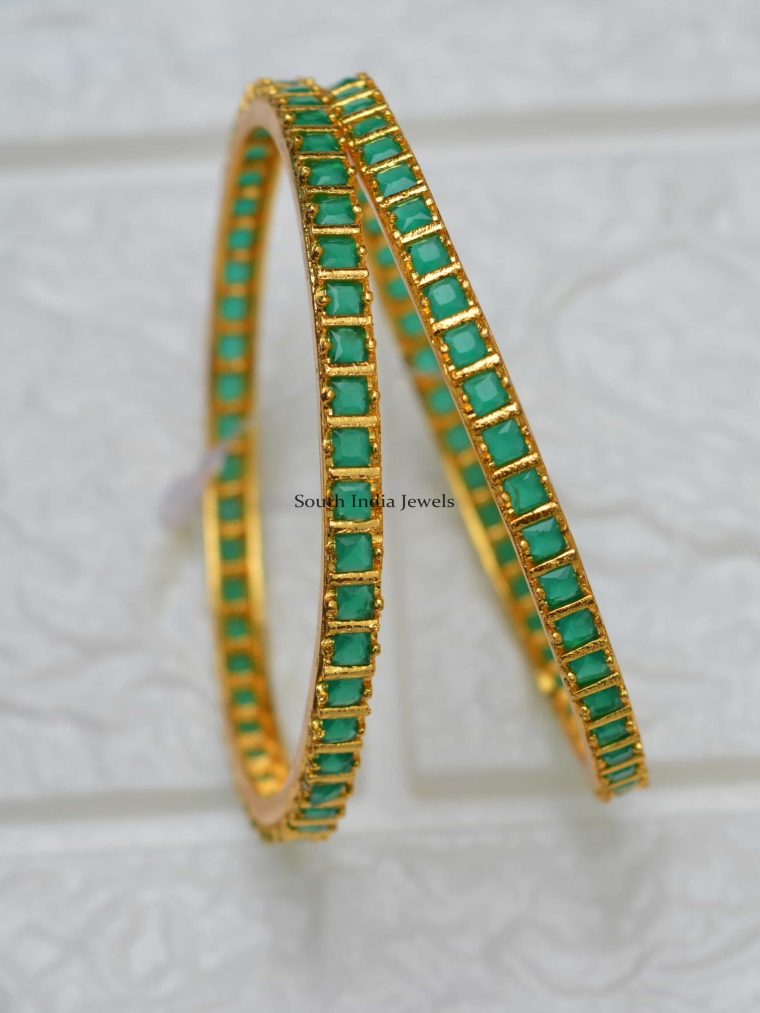 Elegant Green Stones Bangles