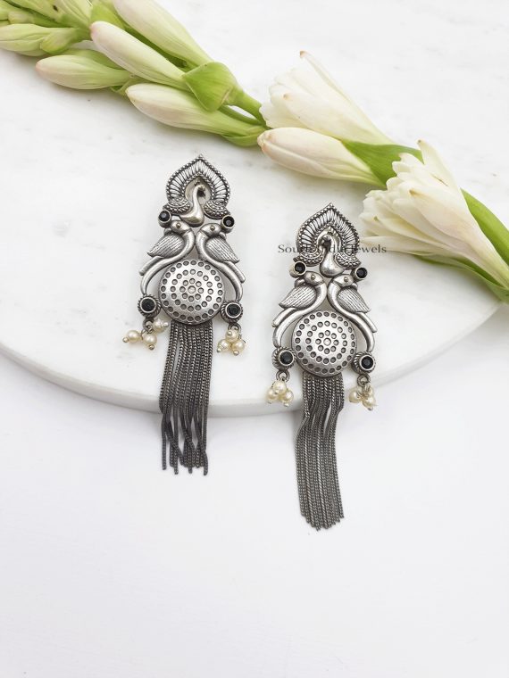 Elegant Peacock Dangler Earrings (3)