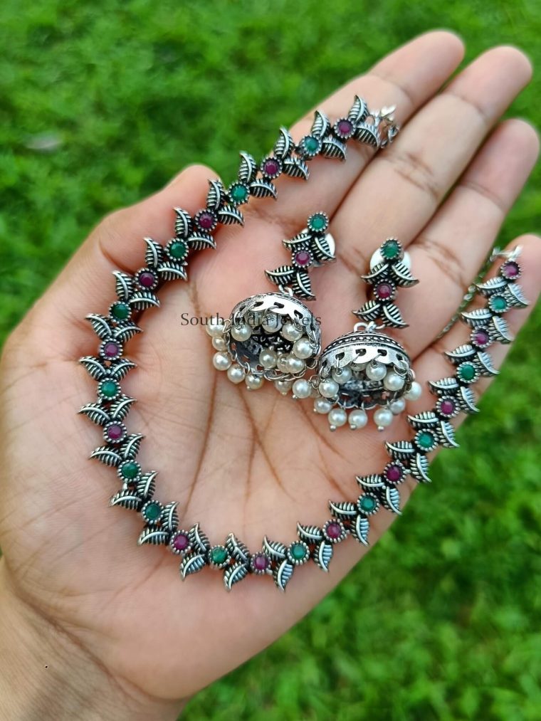 Elegant Stone German Silver Necklace (3)