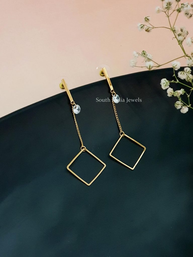 Simple Design Dangler Earrings - South India Jewels