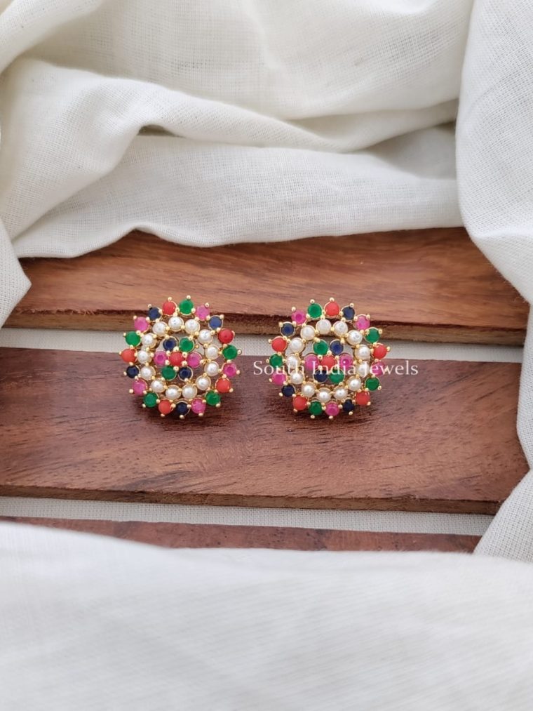Floral Multicolor Stone Earrings
