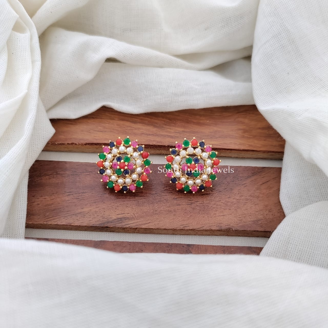 Floral Multicolor Stone Earrings