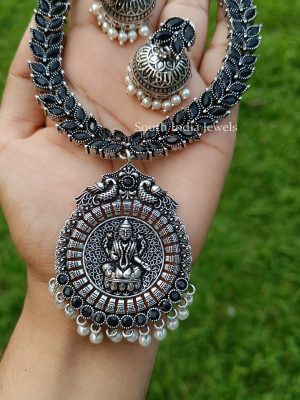 German Silver Lakshmi Necklace