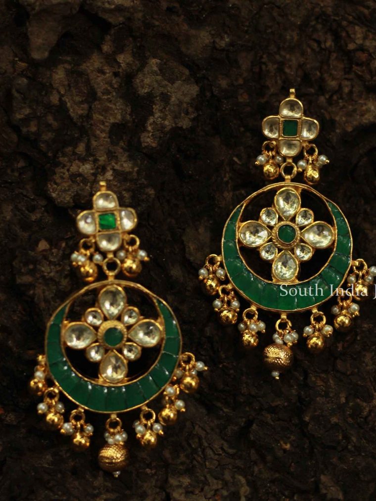 Gorgeous Green Chandbali Earrings