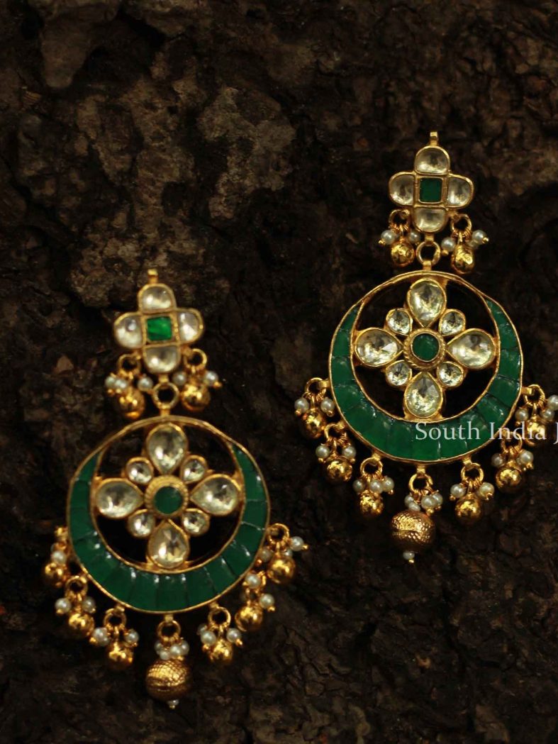 Gorgeous Green Chandbali Earrings