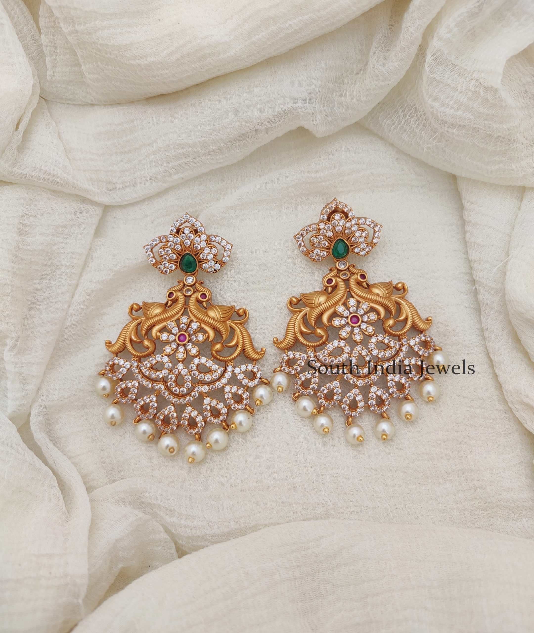 Gorgeous Peacock AD Bridal Earring