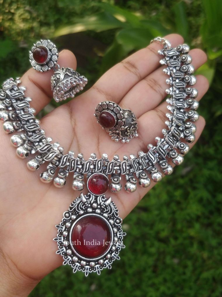 Kolhapuri Design German Silver Necklace