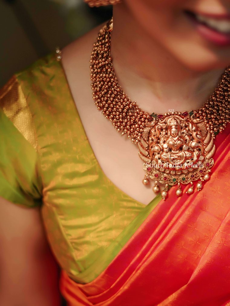 Lakshmi Gold Beads Necklace