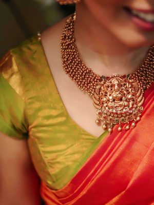 Lakshmi Gold Beads Necklace