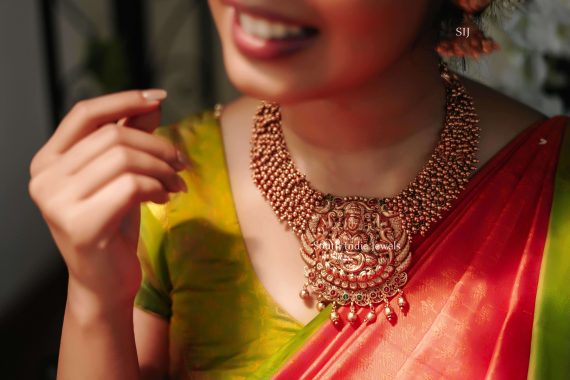 Lakshmi Gold Beads Necklace