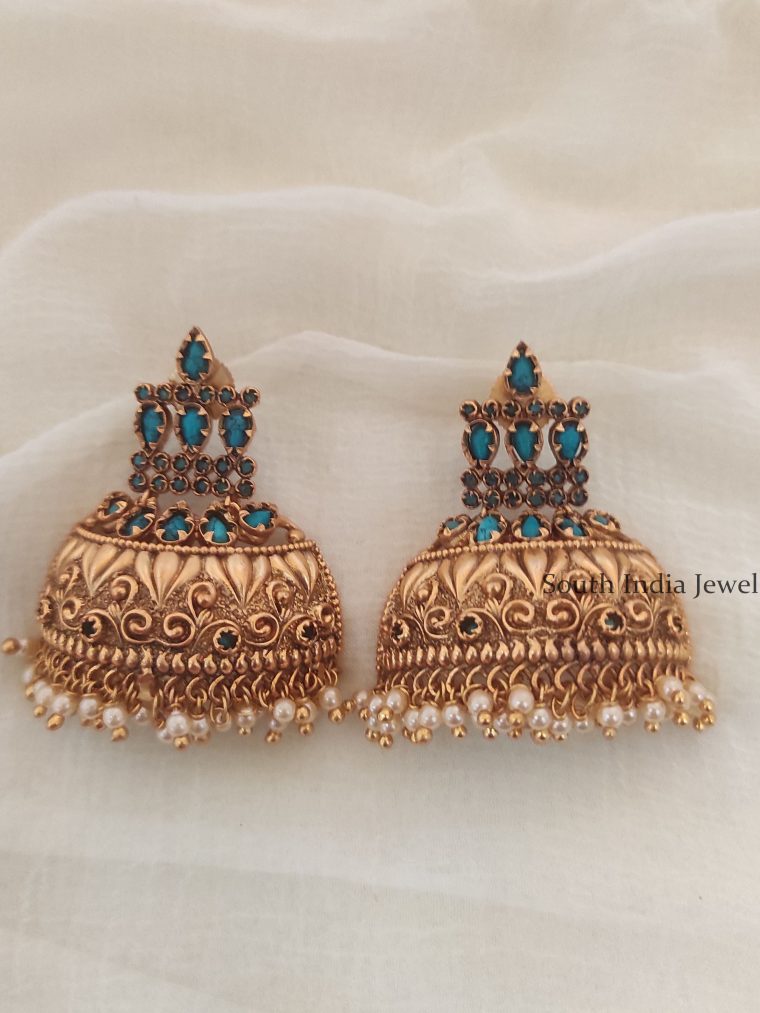 Royal Turquoise Half Cut Earrings