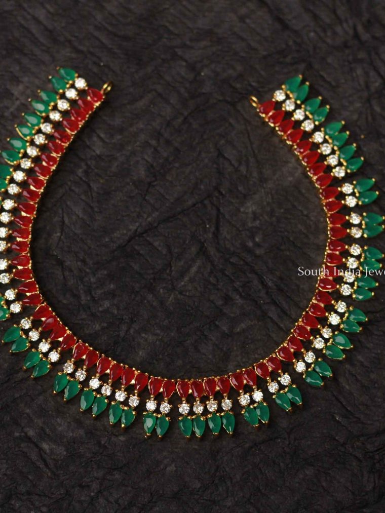 Red & Green AD Stones Necklace