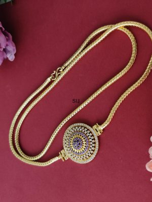 Gold Finish Designer Mugappu Chain