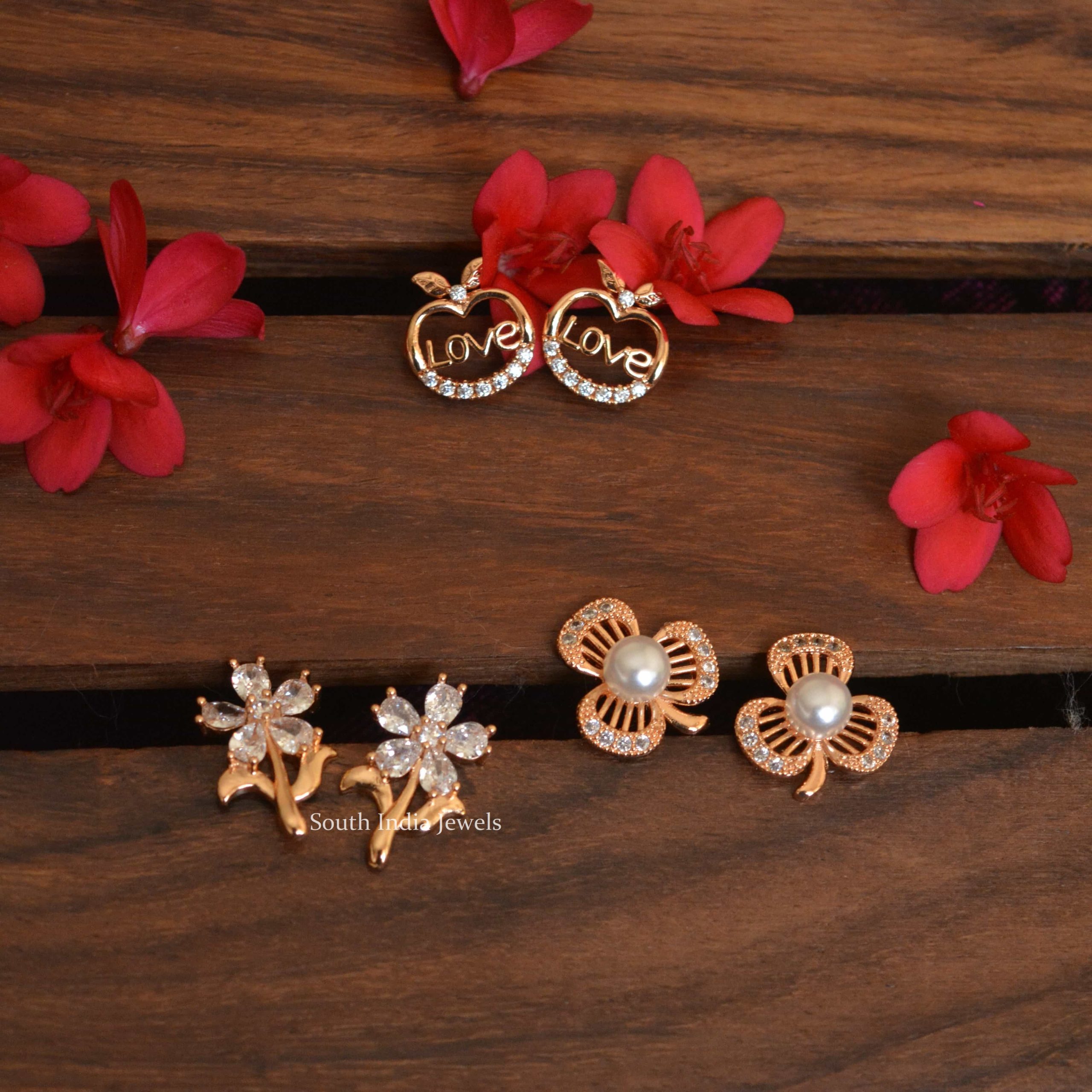 Gold Plated Kids Earrings  South India Jewels