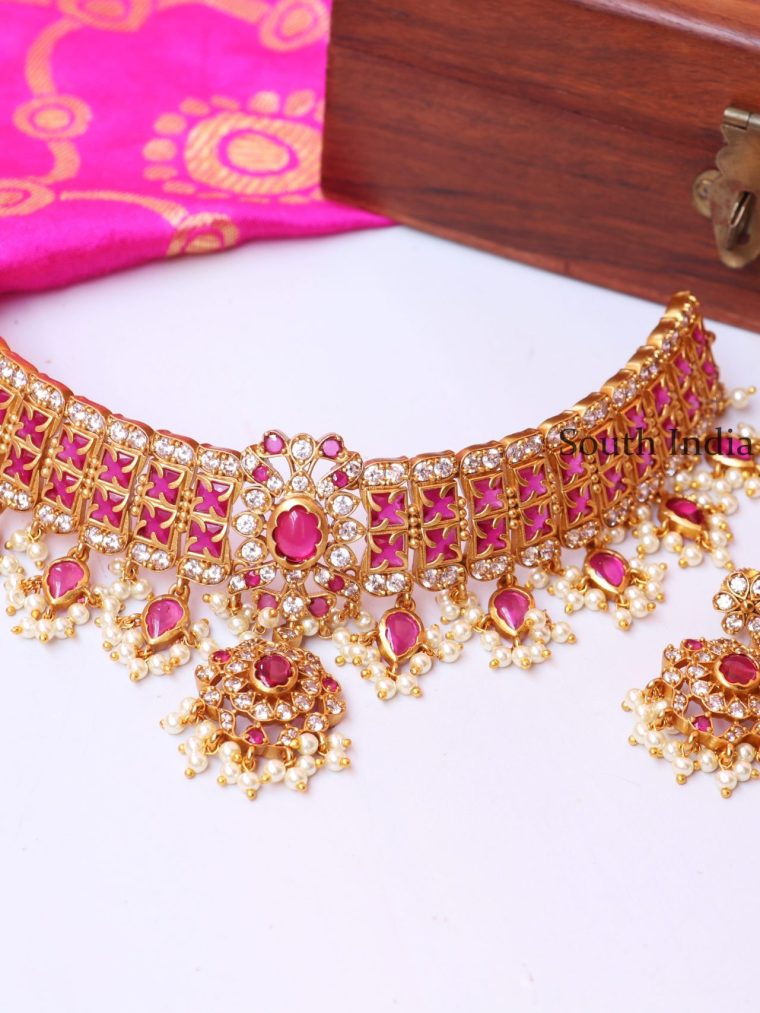 Beautiful Ruby High Neck Choker