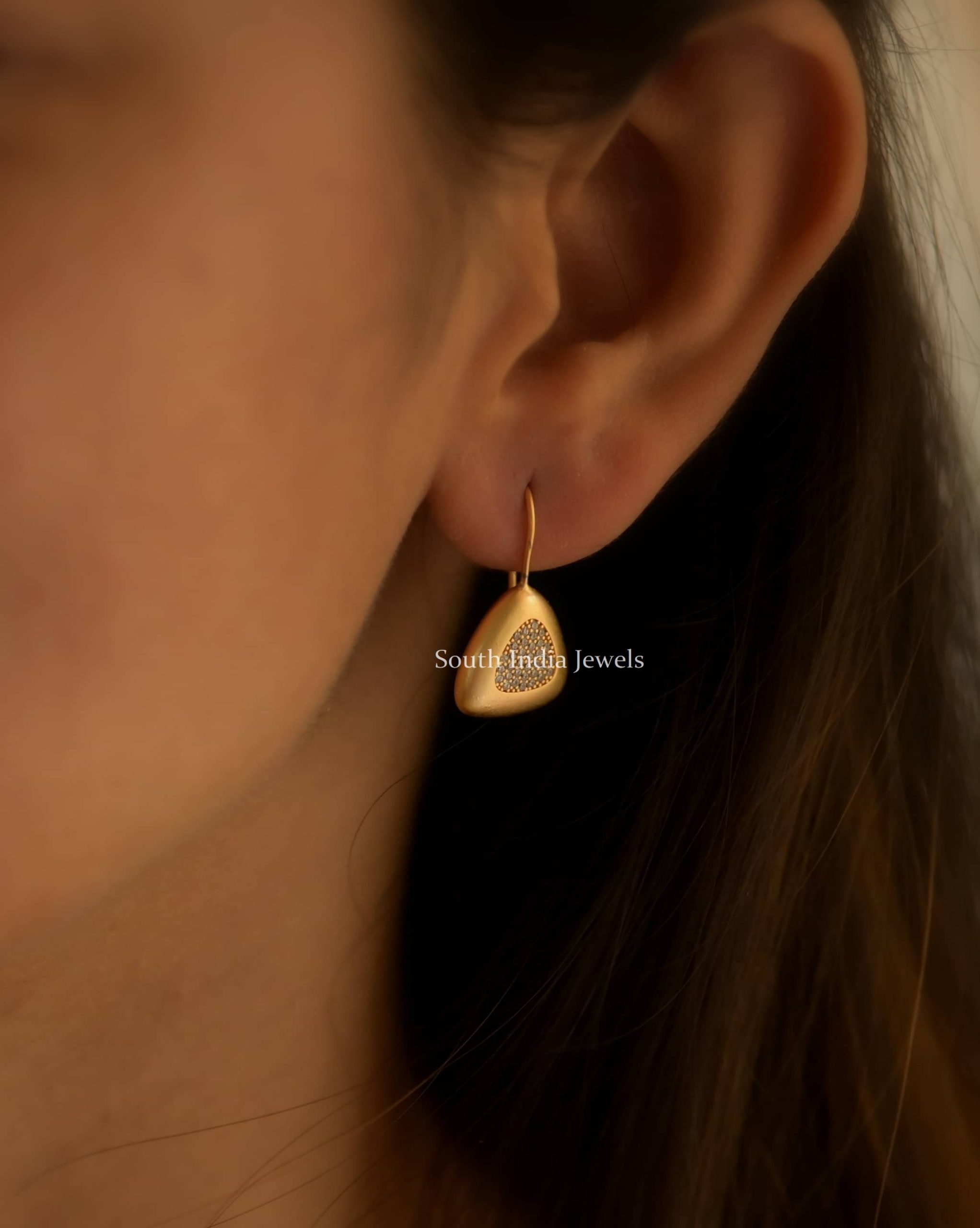 Beautiful Triangular AD Stones Earrings
