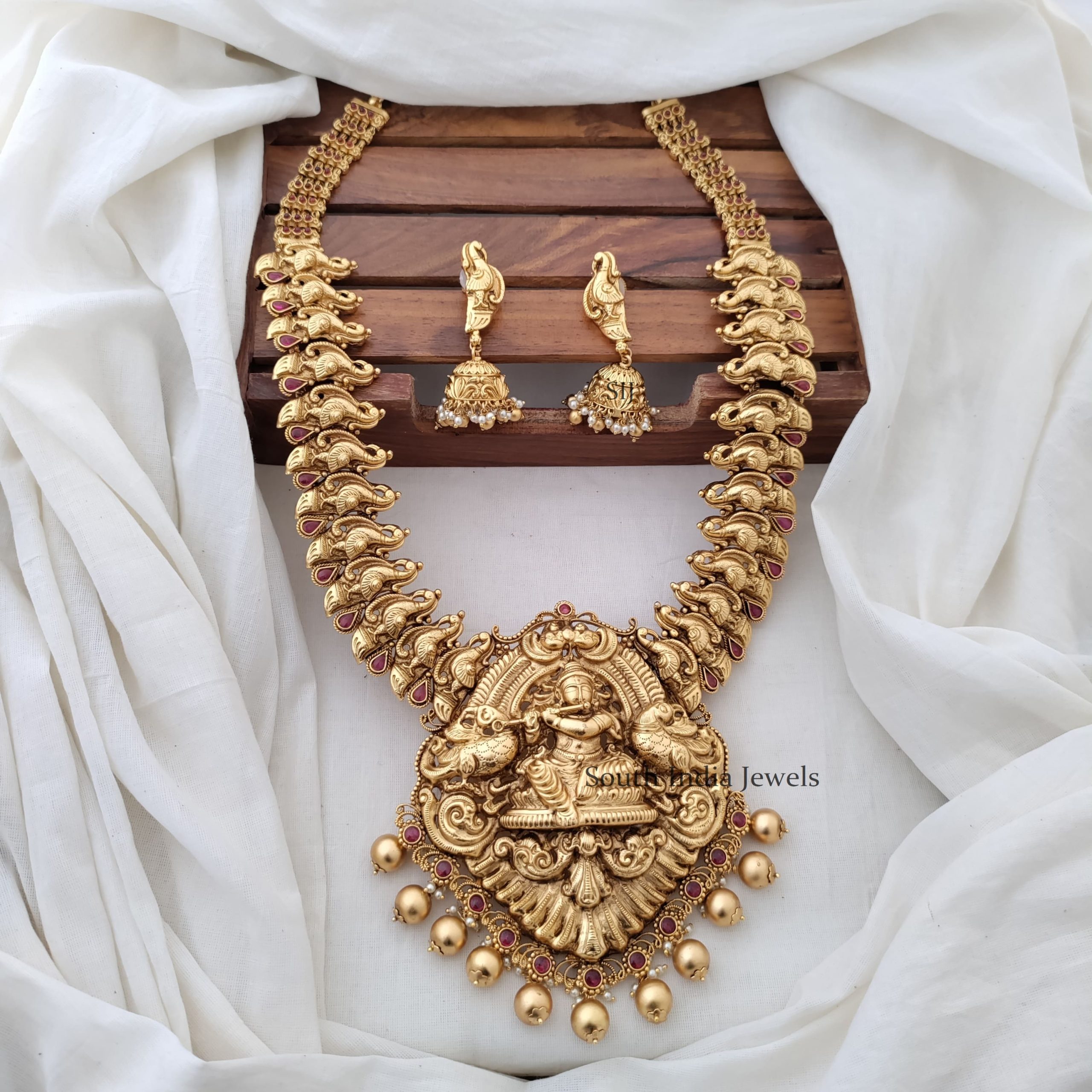 Krishna Design Necklace - South India Jewels Online Stores