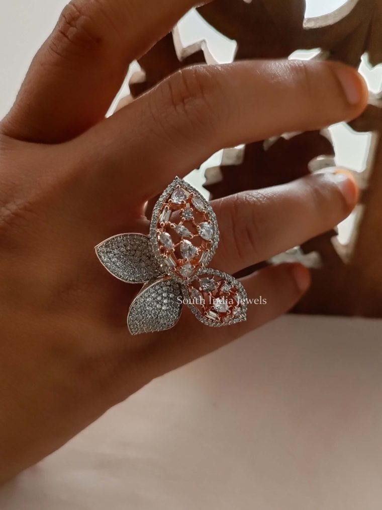 Butterfly Design CZ Finger Ring