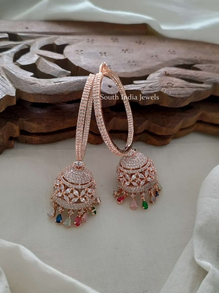 CZ Stones Revolving Jhumkas