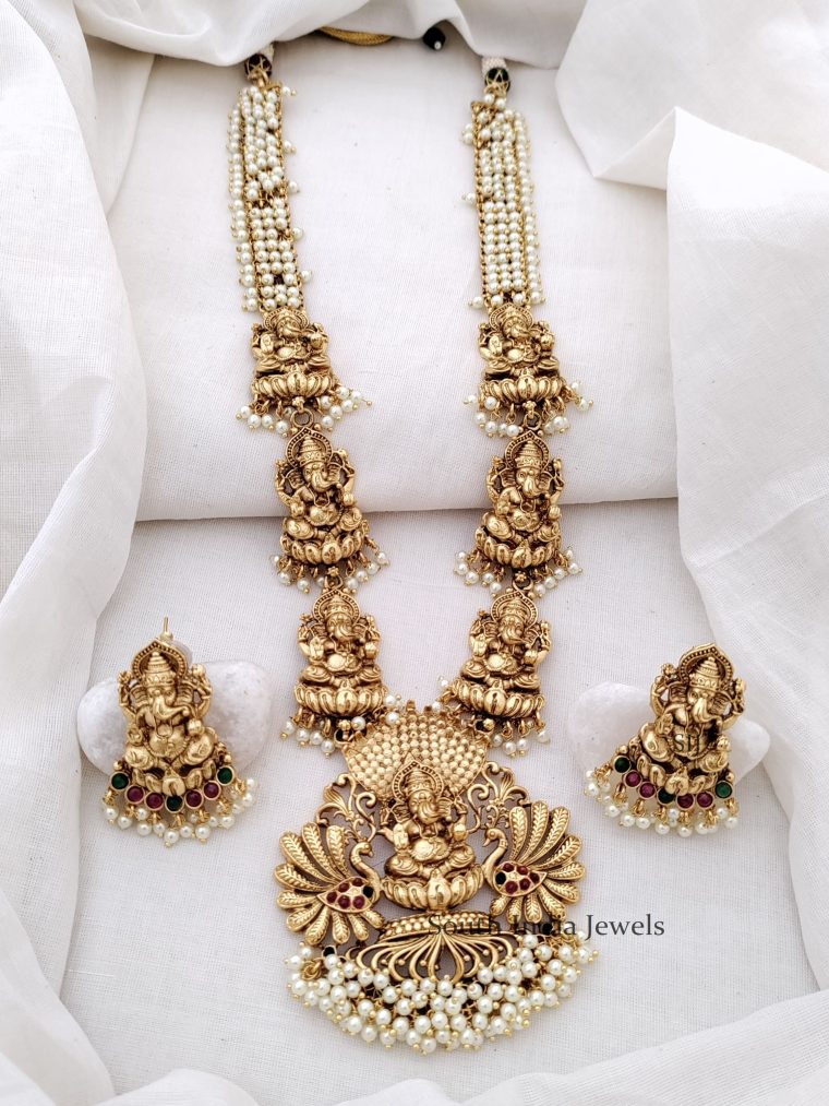 Classic Ganesha Pearls Haram (2)