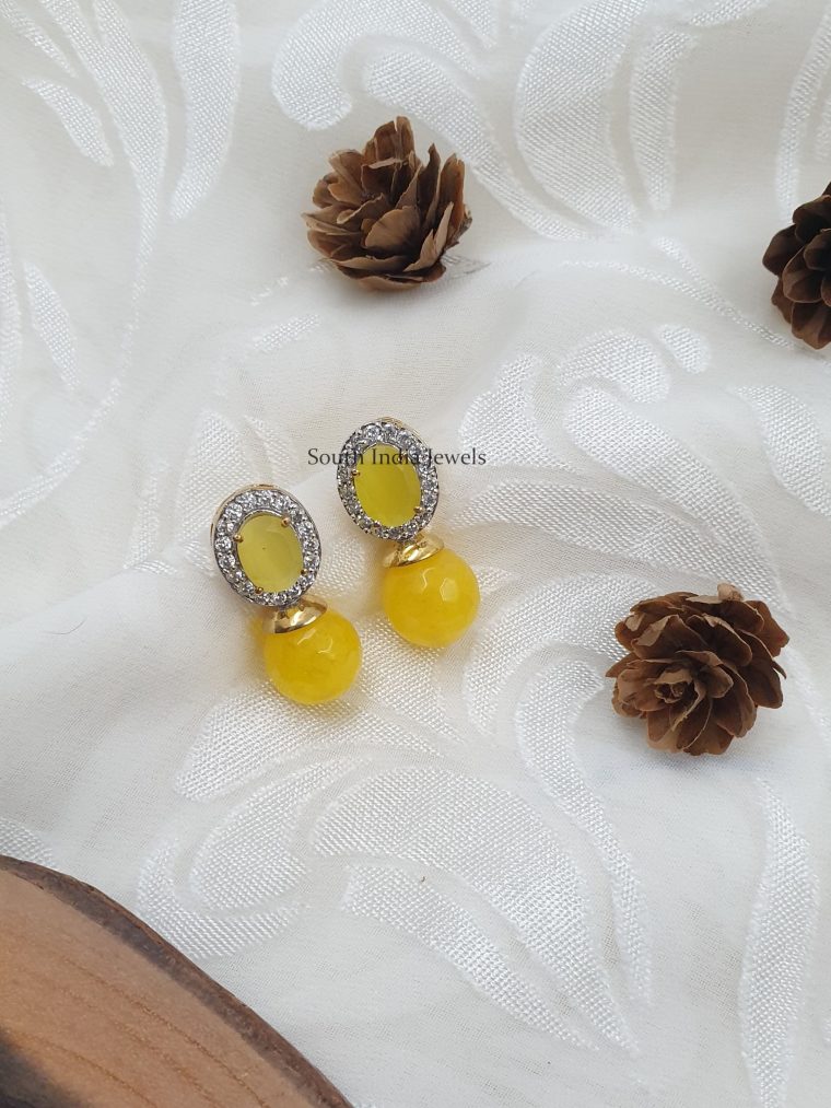 Cute Yellow Stone Earrings