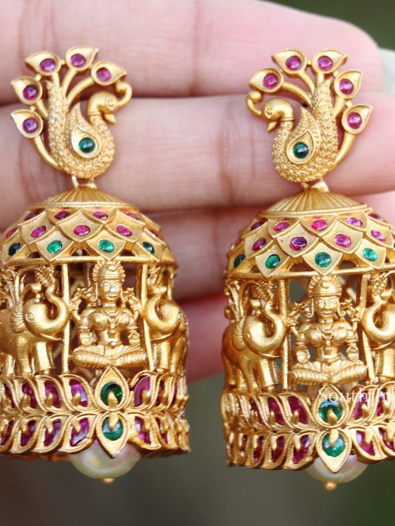 Divine Gaja Laxshmi Long Jhumkas