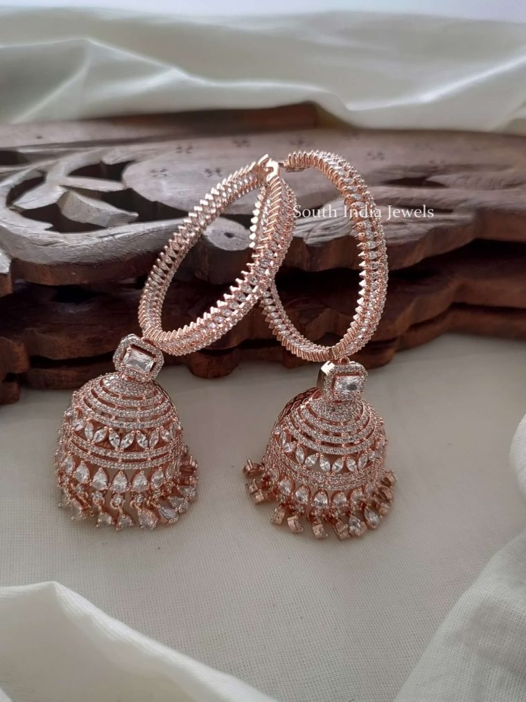 Eye Catching CZ Stone Jhumkas