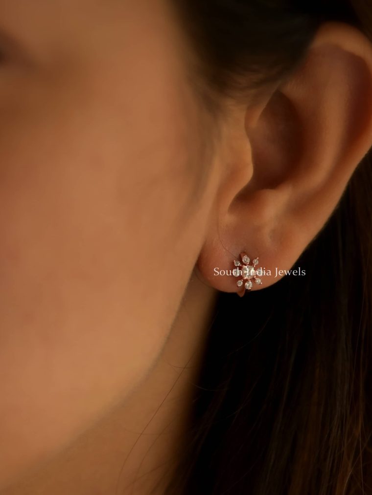 Flower Design Sterling Silver Earrings