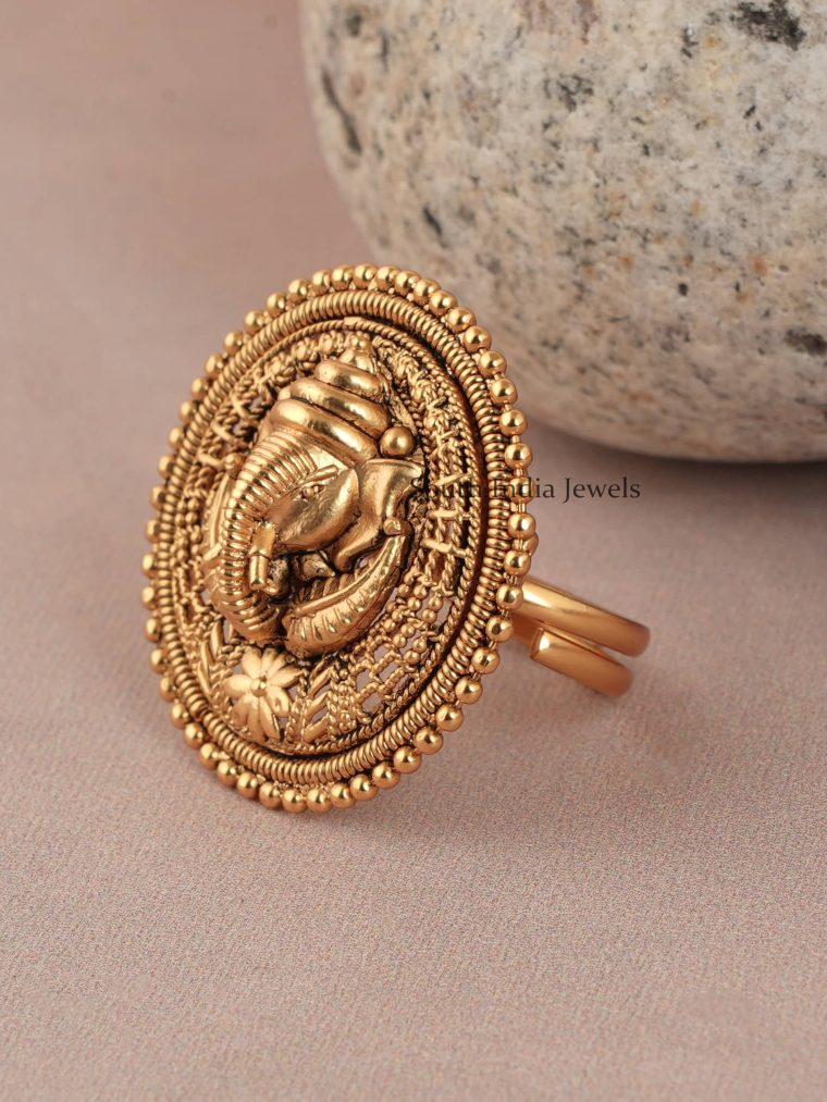 Ganesh Temple Design Finger Ring