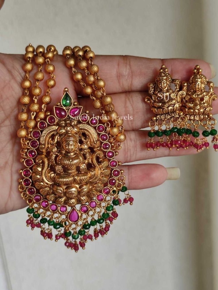Golden Beads Lakshmi Choker