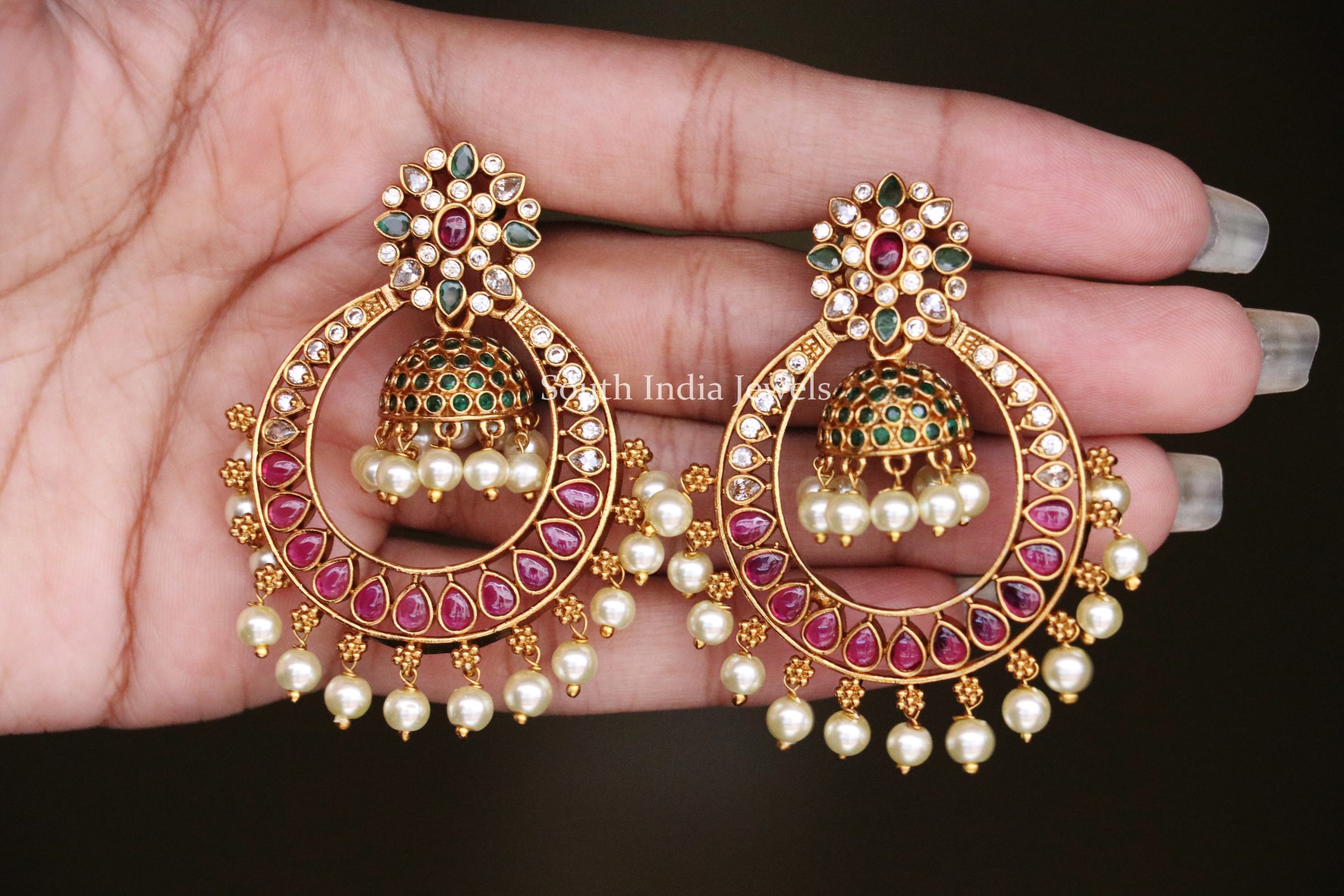 Gorgeous Chandbali Jhumka Earrings