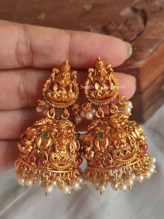 Grand Lakshmi Jhumkas - South India Jewels