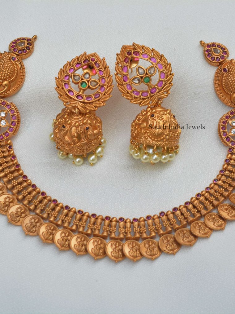Lakshmi Coin & Peacock Necklace