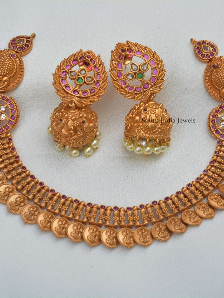 Lakshmi Coin & Peacock Necklace